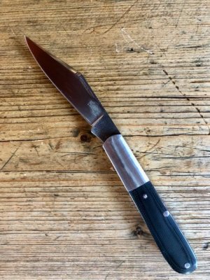 Kroo Blade Gentlemen's Barlow with Black Micarta Scales and Clip Blade
