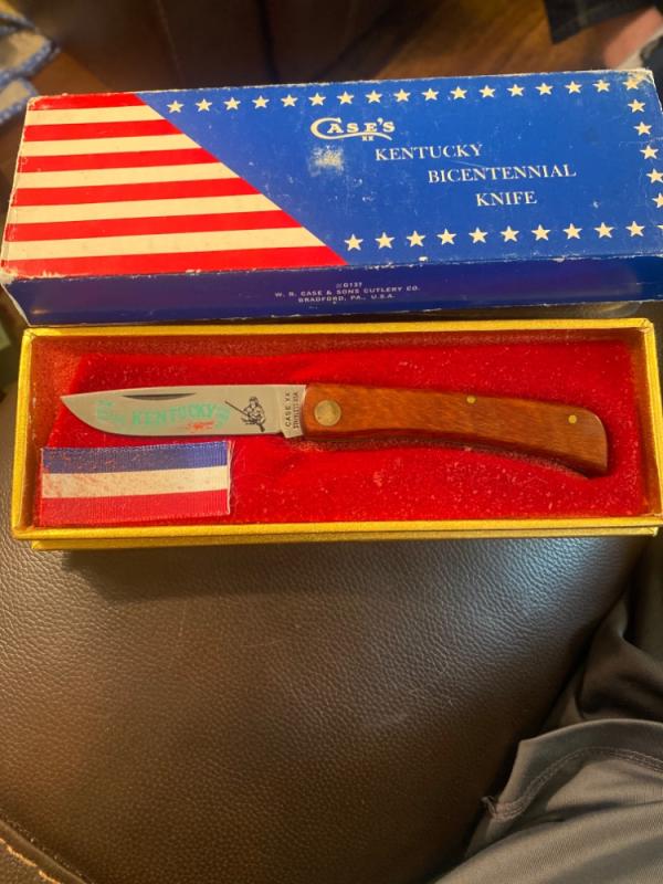 1976 New Case Kentucky Bicentennial Knife Wood Handle With Stainless Steel Blade Brand New In Box
