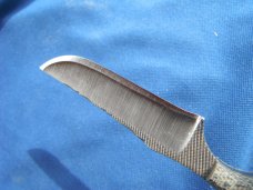 Small Anza Fixed Blade Knife With Original Sheath (#136). Like New. Made in the USA in 2013 Small Anza Fixed Blade Knife With Original Sheath (#136). Like New. Made in the USA in 2013