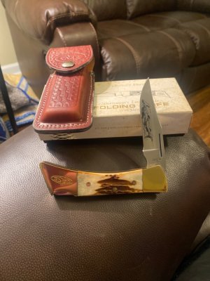Case XX ••••SS•••• USA 1982 5159 LSSP Fat & Gnarly Stag Handle Hammerhead With Single Lock Blade 