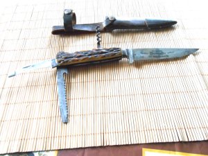 Rare  Pre 1964German Puma Waidmesser Game Keeper Knife Stag Handles with Original Sheath