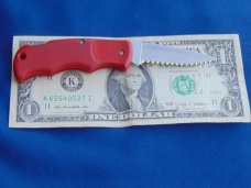 Rare Vintage USA Made Cutco 1886 RED LOCKBACK FOLDING POCKET KNIFE MADE IN USA, SERRATED EDGE. CUTCO