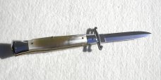 NOS 1980's ITALIAN STILETTO 9" GENUINE BRAZILIAN HORN SWING GUARD LOCK BACK