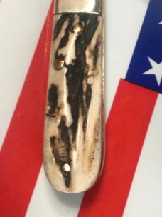 Vintage I*XL, - I XL, IXL Barlow Pocket Knife w/ Gnarly Stag Handles –Great Snap -NOS