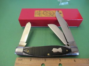 Queen City Large Black Sawcut Bone Stockman Pattern # 49