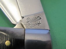 Queen City Large Black Sawcut Bone Stockman Pattern # 49 Queen City Large Black Sawcut Bone Stockman Pattern # 49