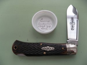 GREAT EASTERN 2012 LOCKBACK WITH AUTUMN GOLD JIG BONE SCALES