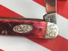 Case xx 1987 Baby Copperhead Knife w/ Great Red Jigged Bone Handles +Fancy Scroll Bolsters -NOS & NM Case xx 1987 Baby Copperhead Knife w/ Great Red Jigged Bone Handles +Fancy Scroll Bolsters -NOS & NM