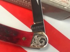Case xx 1987 Baby Copperhead Knife w/ Great Red Jigged Bone Handles +Fancy Scroll Bolsters -NOS & NM Case xx 1987 Baby Copperhead Knife w/ Great Red Jigged Bone Handles +Fancy Scroll Bolsters -NOS & NM