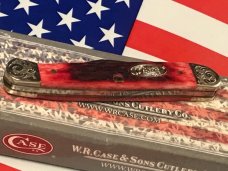 Case xx 1987 Baby Copperhead Knife w/ Great Red Jigged Bone Handles +Fancy Scroll Bolsters -NOS & NM Case xx 1987 Baby Copperhead Knife w/ Great Red Jigged Bone Handles +Fancy Scroll Bolsters -NOS & NM