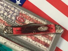 Case xx 1987 Baby Copperhead Knife w/ Great Red Jigged Bone Handles +Fancy Scroll Bolsters -NOS & NM Case xx 1987 Baby Copperhead Knife w/ Great Red Jigged Bone Handles +Fancy Scroll Bolsters -NOS & NM