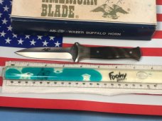 Vintage American Blade Dagger / Boot knife w Eagle Blade Etch w/ Sheath. NOS & NM Vintage American Blade Dagger / Boot knife w Eagle Blade Etch w/ Sheath. NOS & NM