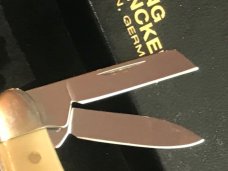 J A Henckels 3 Blade Whittler Pocket Knife w/ Fantastic Buffalo Horn Handles! NOS & M/NM J A Henckels 3 Blade Whittler Pocket Knife w/ Fantastic Buffalo Horn Handles! NOS & M/NM