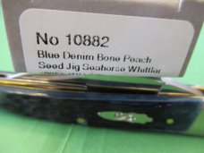Case XX 2020 Blue Denim Bone Seahorse Whittler Pattern # 6355 WH SS Case XX 2020 Blue Denim Bone Seahorse Whittler Pattern # 6355 WH SS