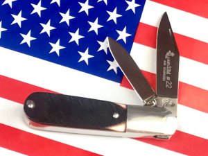 Vintage Queen 2 Blade Barlow w/ Derlin Handles -Queen Steel #22 Blade Etch -NOS