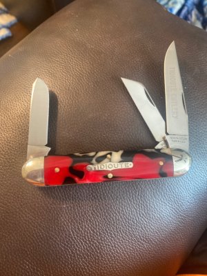 New GEC TIDIOUTE CuTLERY 533308 Limited Edition 1 Of 50  #30 Red,Black & White Swirled Handles 