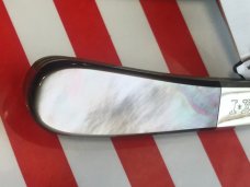 I*XL Barlow Pocket Knife w/ Black Lip Pearl & fiery Multi-Colored Handles -I*XL Blade Etch-IXL -NOS