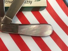 I*XL Barlow Pocket Knife w/ Black Lip Pearl & fiery Multi-Colored Handles -I*XL Blade Etch-IXL -NOS