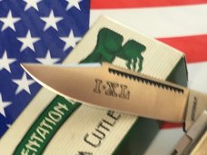 I*XL Barlow Pocket Knife w/ Black Lip Pearl & fiery Multi-Colored Handles -I*XL Blade Etch-IXL -NOS