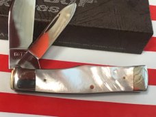 Vintage Ka-Bar 2 Blade Jack / GunStock Pocket Knife w/ Beautiful Fiery Mother of Pearl Handles -NOS Vintage Ka-Bar 2 Blade Jack / GunStock Pocket Knife w/ Beautiful Fiery Mother of Pearl Handles -NOS