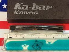 Vintage Ka-Bar 2 Blade Jack / GunStock Pocket Knife w/ Beautiful Fiery Mother of Pearl Handles -NOS Vintage Ka-Bar 2 Blade Jack / GunStock Pocket Knife w/ Beautiful Fiery Mother of Pearl Handles -NOS