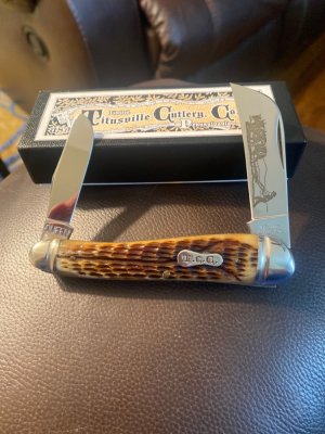 New 2009 Queen Limited Edition 1 OF 100  Green Bone Handle Farmers Jack With Two Blades NIB