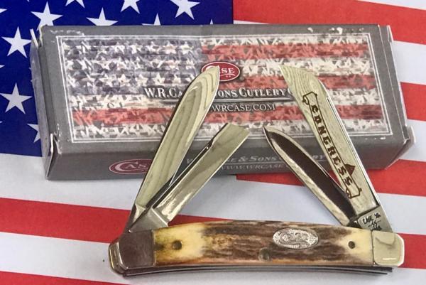 Case xx 1984 Congress Knife w Second Cut Stag Handles -Red Blade Etch -NOS in Minty Condition Case xx 1984 Congress Knife w Second Cut Stag Handles -Red Blade Etch -NOS in Minty Condition