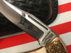 Vint Parker IMAI K-266 Lockback Hunter Knife w A Sea Lion Blade Etching -Orig Sheath & Box -NOS Vint Parker IMAI K-266 Lockback Hunter Knife w A Sea Lion Blade Etching -Orig Sheath & Box -NOS