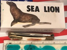 Vint Parker IMAI K-266 Lockback Hunter Knife w A Sea Lion Blade Etching -Orig Sheath & Box -NOS Vint Parker IMAI K-266 Lockback Hunter Knife w A Sea Lion Blade Etching -Orig Sheath & Box -NOS