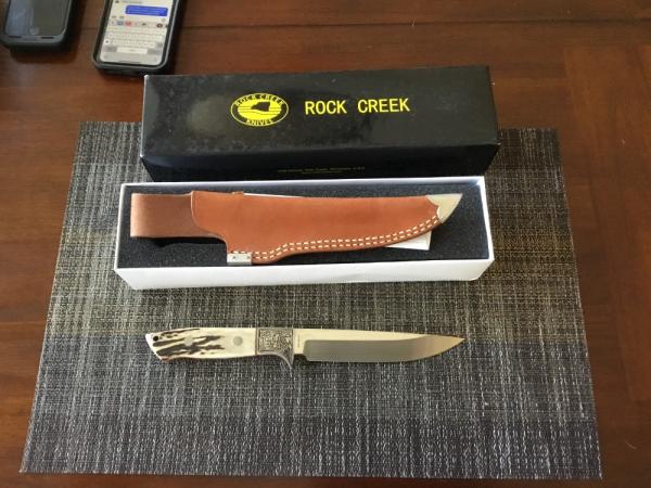 Rock Creek Hanwei HWS -1K fixed blade knife great stag and engraved bolsters NIB 