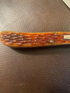 New 1991 Schatt & Morgan Carmel Jigged Bone Handle Slimlime With A Nickel Silver Bolster & 1 Blade New 1991 Schatt & Morgan Carmel Jigged Bone Handle Slimlime With A Nickel Silver Bolster & 1 Blade