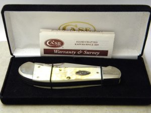 Case XX USA 2008 Burnt Oatmeal Bone 62100 Case Collectors Club Saddlehorn Knife in Box