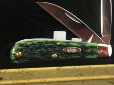 Case xx Tony Bose, 1st Production Run, Swayback Jack Knife w/ Beautiful Green Bone Handles