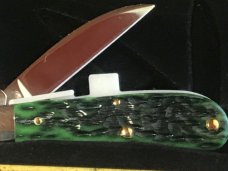 Case xx Tony Bose, 1st Production Run, Swayback Jack Knife w/ Beautiful Green Bone Handles