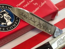 2007 Bulldog Brand, HAND MADE -Single Blade Barlow with Deep Groove Bone Handles & Orig Box -NOS