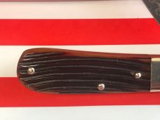 2007 Bulldog Brand, HAND MADE -Single Blade Barlow with Deep Groove Bone Handles & Orig Box -NOS