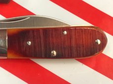 Queen *Dan Burke* Barlow Pocket Knife w Beautiful Multi Color Brown Sawcut Bone Handles -MINT! Queen *Dan Burke* Barlow Pocket Knife w Beautiful Multi Color Brown Sawcut Bone Handles -MINT!