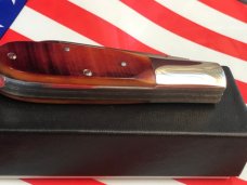 Queen *Dan Burke* Barlow Pocket Knife w Beautiful Multi Color Brown Sawcut Bone Handles -MINT! Queen *Dan Burke* Barlow Pocket Knife w Beautiful Multi Color Brown Sawcut Bone Handles -MINT!