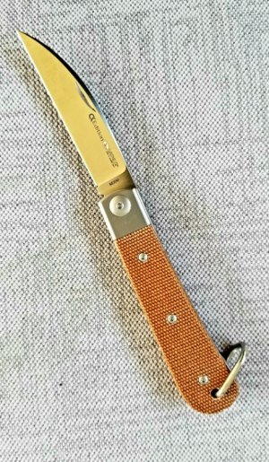 Viper Sway Back Natural Micarta KNIFE,W/GEC SLIP,NIB,3.75"CLSD,M390,w/bail&lanyd