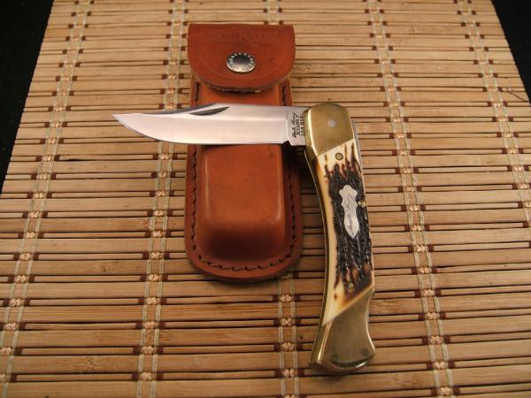 SCHRADE USA UNCLE HENRY LB8 PAPA BEAR LARGE VINTAGE LOCK BLACK FOLDING POCKET KNIFE & SCHRADE SHEATH SCHRADE USA UNCLE HENRY LB8 PAPA BEAR LARGE VINTAGE LOCK BLACK FOLDING POCKET KNIFE & SCHRADE SHEATH