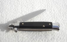 FRANK BELTRAME 8" COLTELLERIE ITALY BLACK ACRYLIC FLAT GRIND STILETTO - MINT CONDITION 