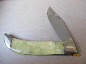 CASE TESTED XX, CLASP, B9172, ONYX,CRACKED ICE HANDLE, VINTAGE, 1920-40, 5 1/2 INCHES