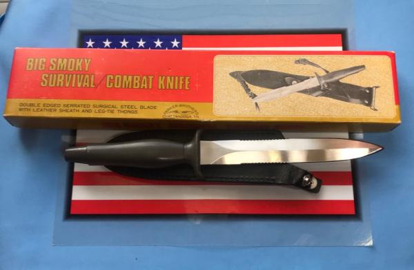 Vintage Parker 12" Large Fixed Blade "Big Smoky" Combat/Survival Knife w Orig Sheath and Box! NOS