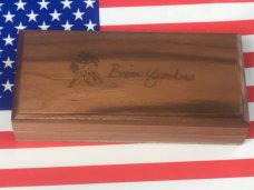 Queen "Brian Yellowhorse" #7 of 10!  Whittler 4" w/ Great Stonework Handles -NOS in Orig Wood Box