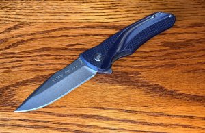BUCK SPRINT 840 KNIFE, Ball Bearing Folder, Blue Handle
