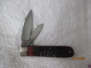 CASE XX, 6216 1/2, RED JIGGED BONE BAREHEAD JACK, 3 3/8 INCHES, 1940-1964