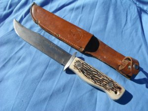 VIntage Rare Prov. US. Tuf - Stag Ultra Honed camp/hunting knife with sheath. Made in the USA!!!