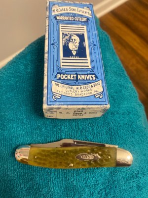 Vintage New W R Case & Sons Bradford Pa 19USA97 Tested XX 6340 Greenbone Handle With Three Blades