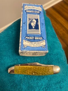 Vintage New W R Case & Sons Bradford Pa 19USA97 Tested XX 6340 Greenbone Handle With Three Blades Vintage New W R Case & Sons Bradford Pa 19USA97 Tested XX 6340 Greenbone Handle With Three Blades