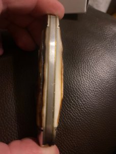 New Schatt & Morgan Factory Sample Super Fat & Super Gnarly Stag With Dimpled Bolsters & 2 Blades New Schatt & Morgan Factory Sample Super Fat & Super Gnarly Stag With Dimpled Bolsters & 2 Blades